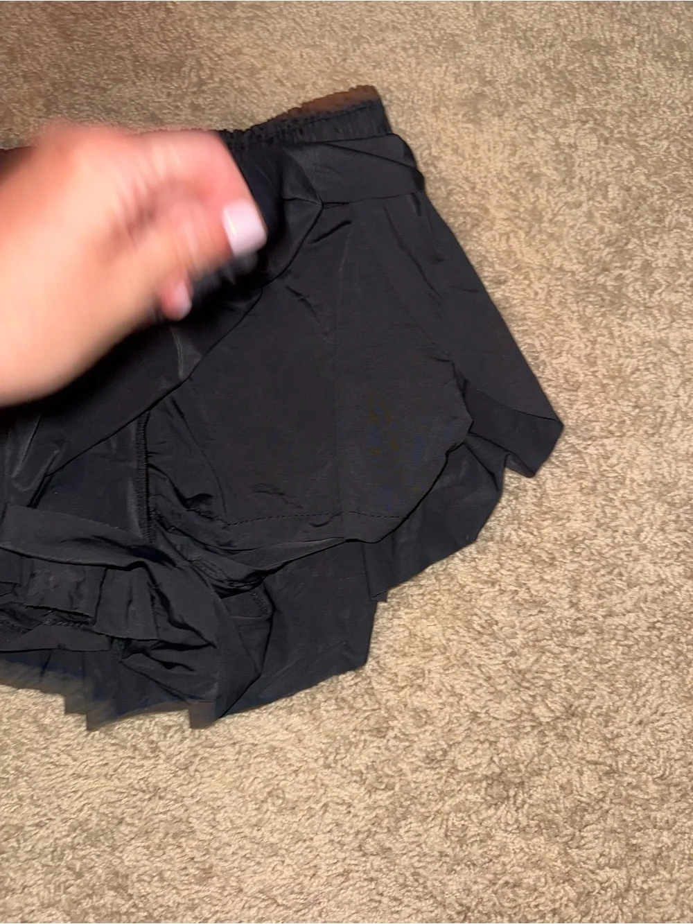 Black Women's Running flowy Shorts with Reflective Logo